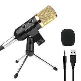 Microfone Condensador de Estúdio com Suporte
