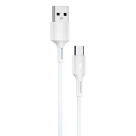 Cabo USB-A 2.0 Macho / USB-C Macho 3A Branco 1m 