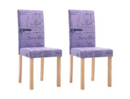 Cadeiras de Refeição VIDAXL 2 Peças Tecido ( 42 x 51 x 95 cm - Roxo)