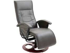 Poltrona  248450 (66 x 130 x 94 cm - Couro Artificial - Cinzento)