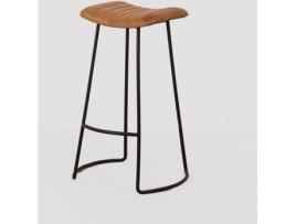 Banquinho  Copi (Pele - Castanho - 76,5 x 49,5 x 36 cm)