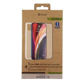 Capa + Película Ecrã de Vidro Temperado Muvit Eco Pack para Apple iPhone 13 - Transparente