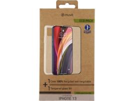 Capa + Película Ecrã de Vidro Temperado  Eco Pack para Apple iPhone 13 - Transparente