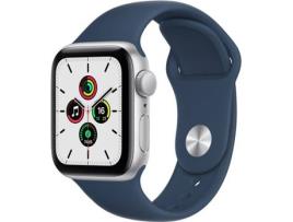 APPLE Watch SE GPS 44 mm Prateado com Bracelete Desportiva Azul Abissal