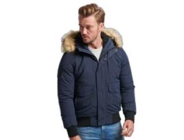 Superdry Blusão bomber quente, com fecho no capuz, Everest