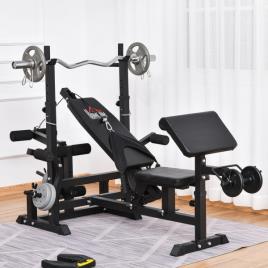 Banco de Pesos Ajustáveis Banco de Musculação Multifuncional com Encosto Reclinável para Treinamento de Corpo Inteiro em Casa 2