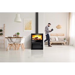 Salamandra a lenha ventilada LACUNZA ROCK 8.5KW ECODESIGN