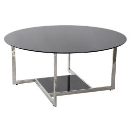 Mesa de apoio  Cristal Aço (100 x 100 x 45 cm)
