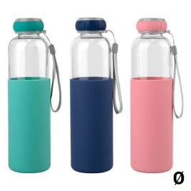 Garrafa de água  Vidro Silicone