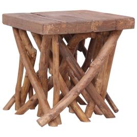 Mesa de centro feita de troncos 40x40x40 cm madeira maciça