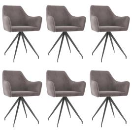 Cadeiras de jantar 6 pcs veludo cinza-claro
