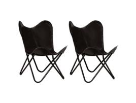 Conjunto de 2 Cadeiras para Crianças VIDAXL Borboleta 279527 (Couro - 76 x 56 x 63 cm)