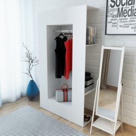 Roupeiro em madeira compensada 106x36,5x192 cm branco