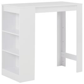 Mesa de bar com prateleira branco 110x50x103 cm