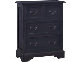 Cómoda VIDAXL (Preto - Madeira - 60x30x75 cm)