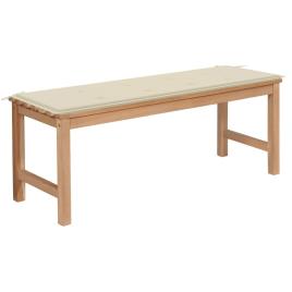 Banco de jardim c/ almofadão cor creme 120 cm teca maciça