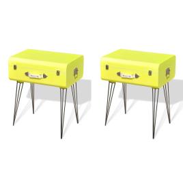 Mesas de cabeceira 2 pcs 49,5x36x60 cm amarelo