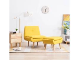 Poltrona VIDAXL 246981 Tecido Amarelo