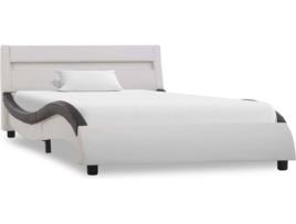 Cama LED VIDAXL (Branco - Couro Artificial - 225x110x57 cm)
