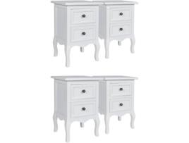 Mesa de Cabeceira VIDAXL (Branco - Madeira - 34.5x30x49 cm)