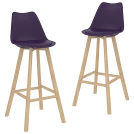 Bancos de bar 2 pcs couro artificial roxo-escuro