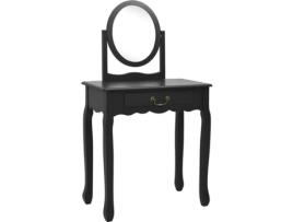 Toucador VIDAXL (Preto - Madeira - 65x36x128 cm)