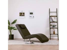Chaise Longe VIDAXL 281279 Tecido Castanho