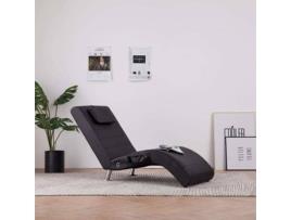 Chaise Longe VIDAXL Massagem 281286 Tecido Castanho