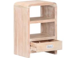 Mesa de Cabeceira VIDAXL (Branco - Madeira - 40x30x60 cm)