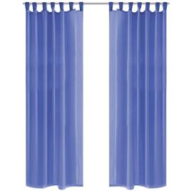 Cortinas em voile 2 pcs 140x225 cm azul real