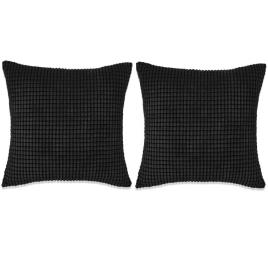 Conjunto de 2 almofadas em veludo 45x45 cm preto