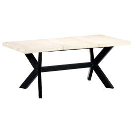 Mesa de jantar 180x90x75 cm madeira de mangueira maciça branco