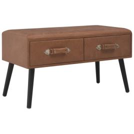 Mesa de centro 80x40x46 cm couro artificial castanho-escuro