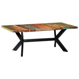 Mesa de jantar 200x100x75 cm madeira recuperada maciça