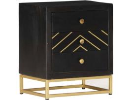 Mesa de Cabeceira VIDAXL 286517 (Preto - Madeira - 40x30x50 cm)