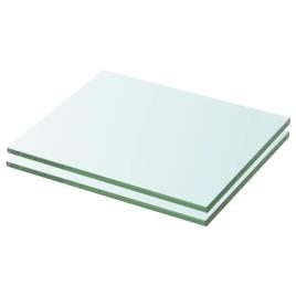 Prateleiras 2 pcs 20x20 cm vidro transparente