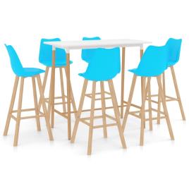 7 pcs conjunto de bar azul