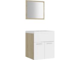 Conjunto de Móveis VIDAXL 3070861 (Branco e Bege - Aglomerado de Madeira - 41x38.5x46 cm)