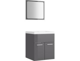 Conjunto de Móveis VIDAXL 3070864 (Cinzento - Aglomerado de Madeira - 41x38.5x46 cm)