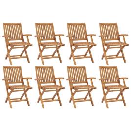 Cadeiras de jardim dobráveis 8 pcs madeira de teca maciça