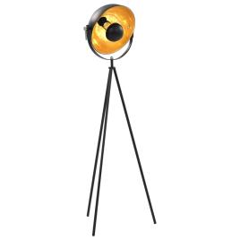Candeeiro de pé alto 31 cm E27 preto e dourado