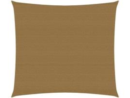 Para-sol estilo vela 160 g/m² 7x7 m PEAD cinzento-acastanhado