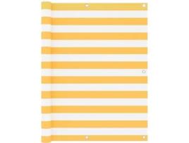 Toldo de Varanda VIDAXL (Branco e Amarelo - Tecido - 120x500 cm)