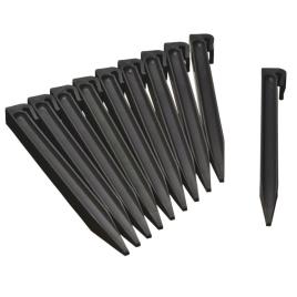 Estacas de enterrar para jardim 10 pcs preto