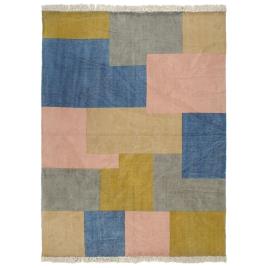 Tapete Kilim tecido à mão 120x180 cm algodão padrão multicor