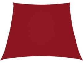 Para-sol estilo vela tecido oxford trapézio 3/4x3 m vermelho