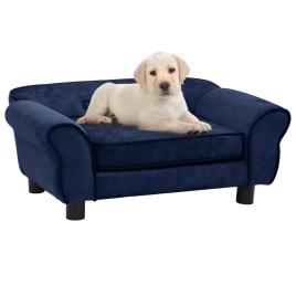Sofá para cães 72x45x30 cm pelúcia azul