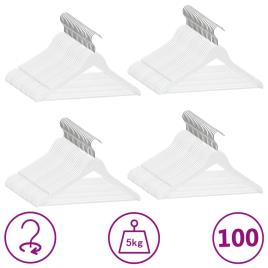 100 pcs conjunto de cabides antiderrapantes madeira branco