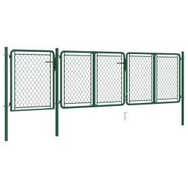 Portão de jardim 75x395 cm aço verde