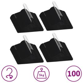 100 pcs conjunto de cabides antiderrapantes veludo preto